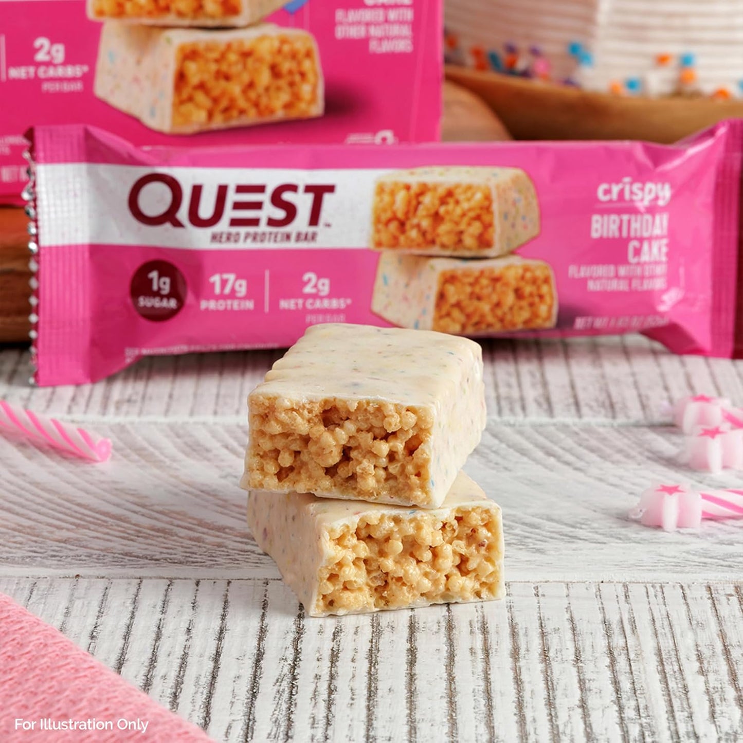 Quest Nutrition Crispy Cookies & Cream Hero Protein Bar – Travel-Ready Keto Snack for Road Trips and Flights, 18g Protein