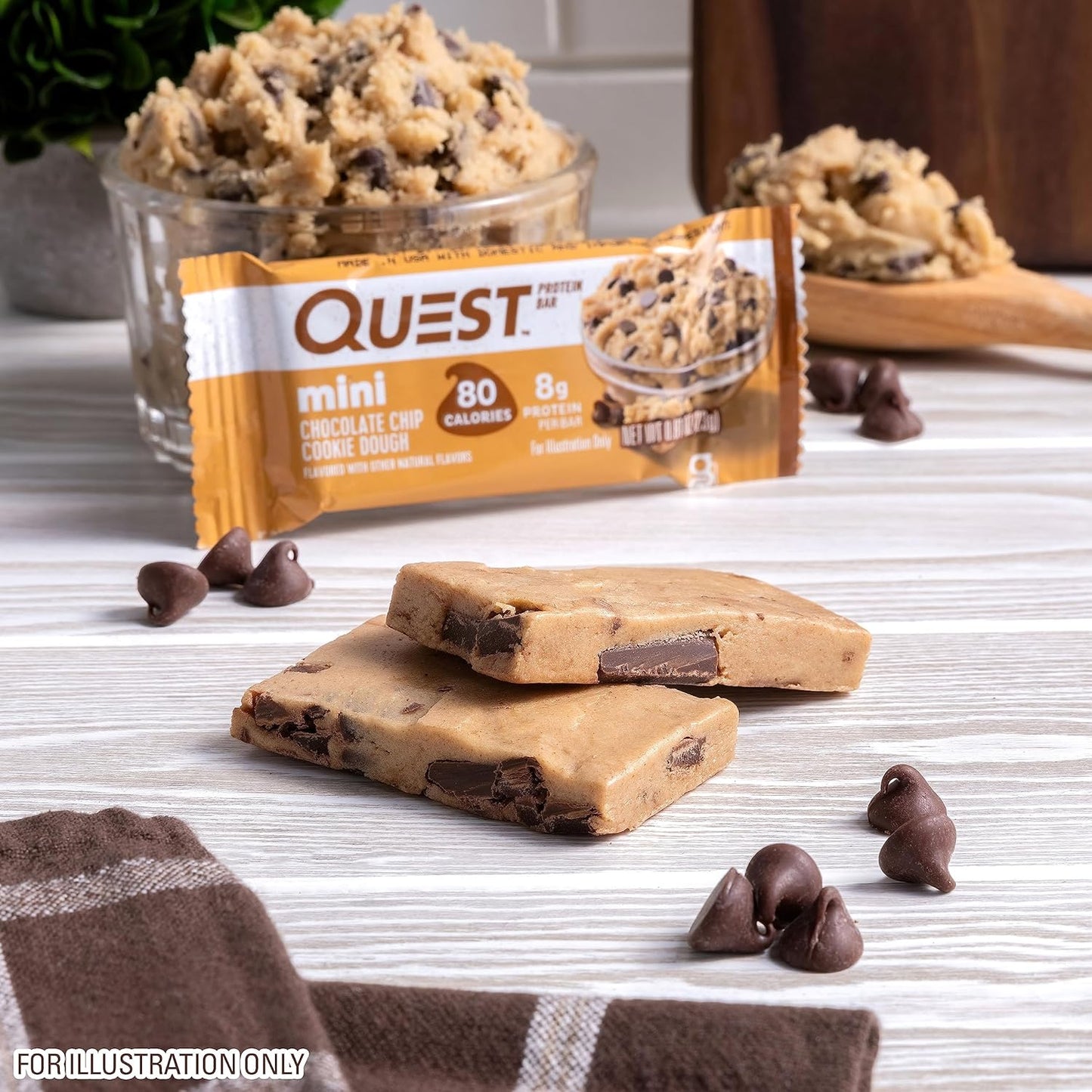 Quest Nutrition Mini Cookie Dough Protein Bites – Low-Carb Wellness Snack for Craving Control and Gut-Smart Indulgence, 14 Count