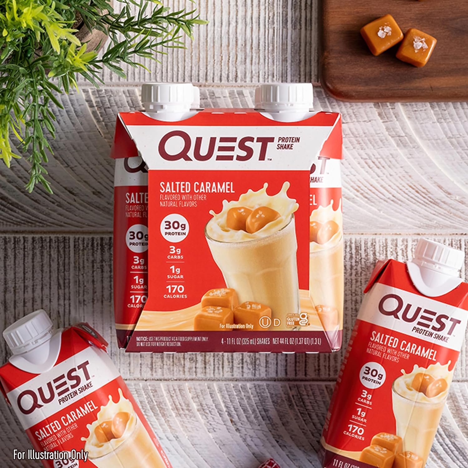 Quest Nutrition Ready-to-Drink Salted Caramel Shake – Daily Self-Care Drink for Keto Wellness Routines, 11 fl oz