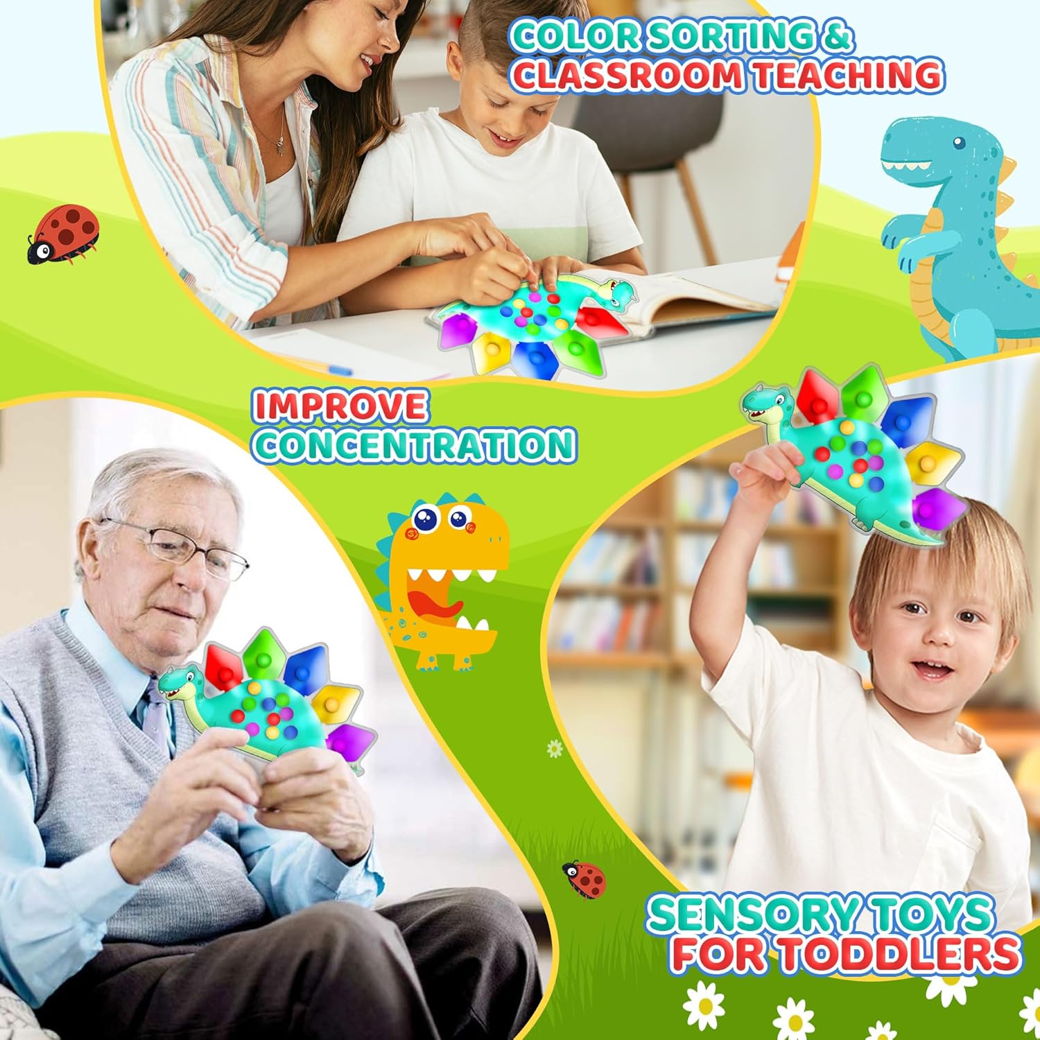 quiet fidget design suitable for classrooms, cars, and waiting rooms