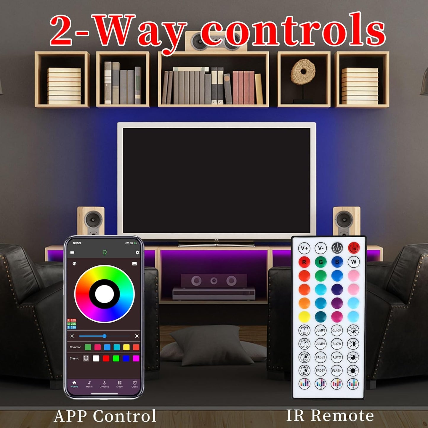 QZYL Minimalist LED Strip Lights, Clean White-Toned RGB Accent for Clutter-Free Spaces