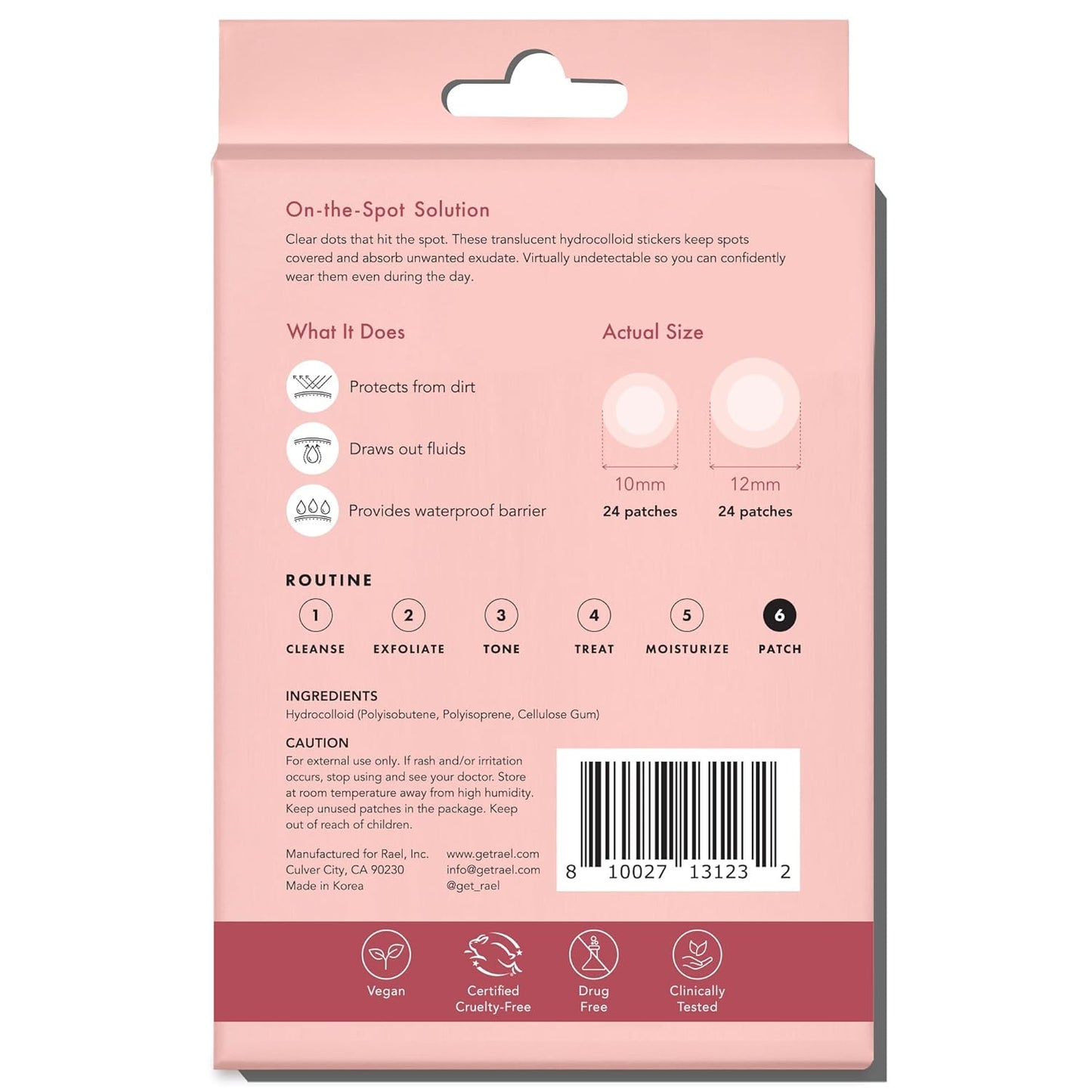 Rael Miracle Spot Cover – Personal Care Ritual Pick for Skincare Fridge Area, Overnight Pimple Patches for Restorative Sleep