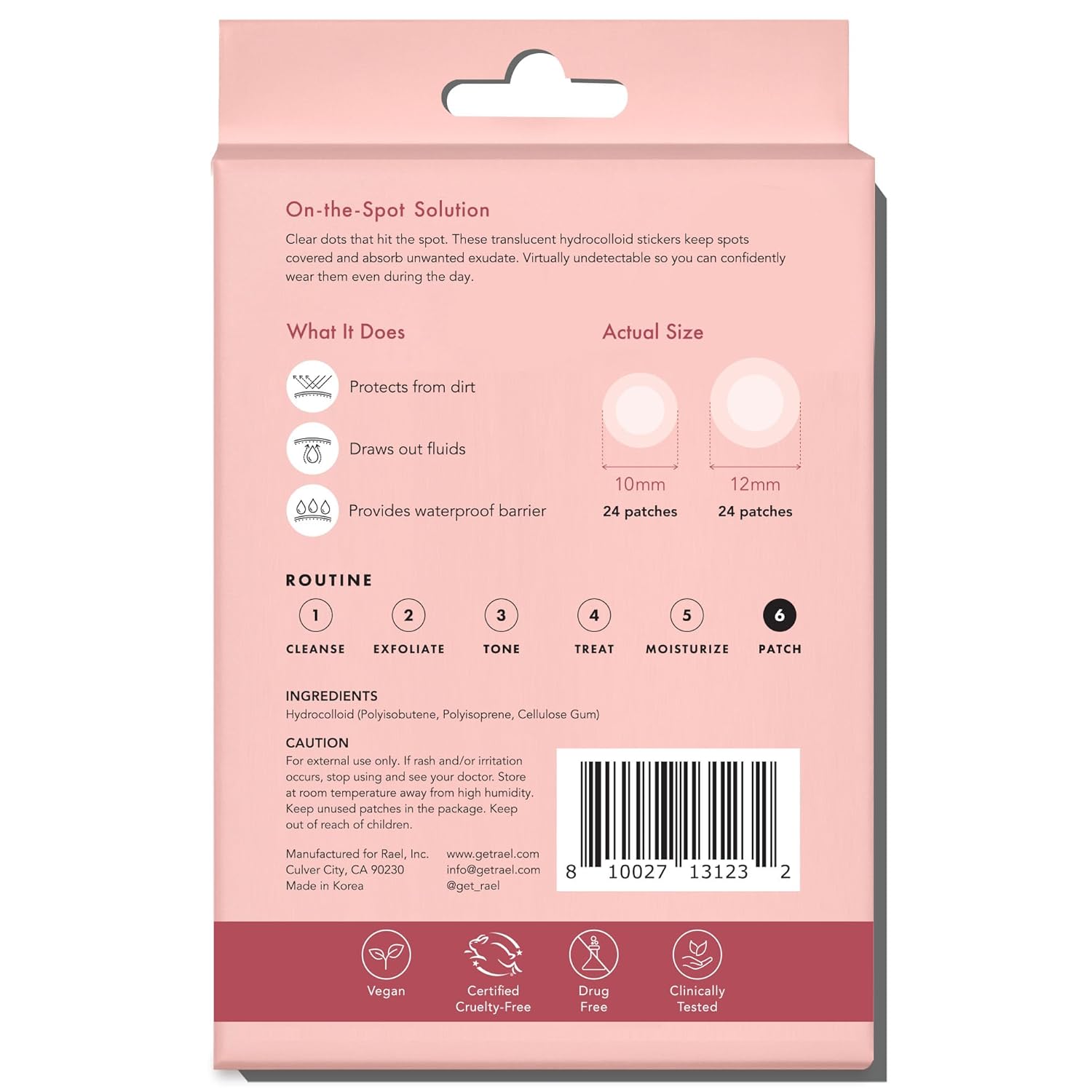 Rael Miracle Spot Cover – Personal Care Ritual Pick for Skincare Fridge Area, Overnight Pimple Patches for Restorative Sleep