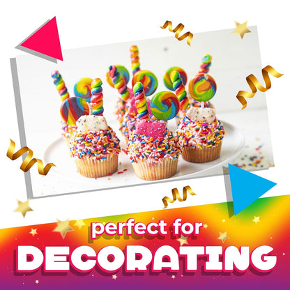 Rainbow Swirl Lollipops 30 Count Jar – Individually Wrapped Birthday Party Favors and Goodie Bag Treats for Kids