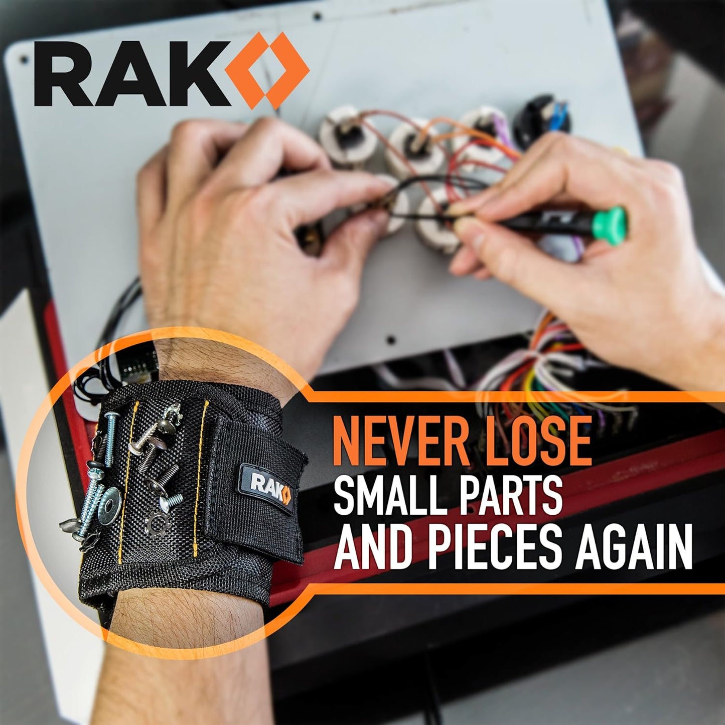 RAK Magnetic Wristband – Drop-Free Auto Repair Solution, Magnetic Wristband to Prevent Lost Fasteners