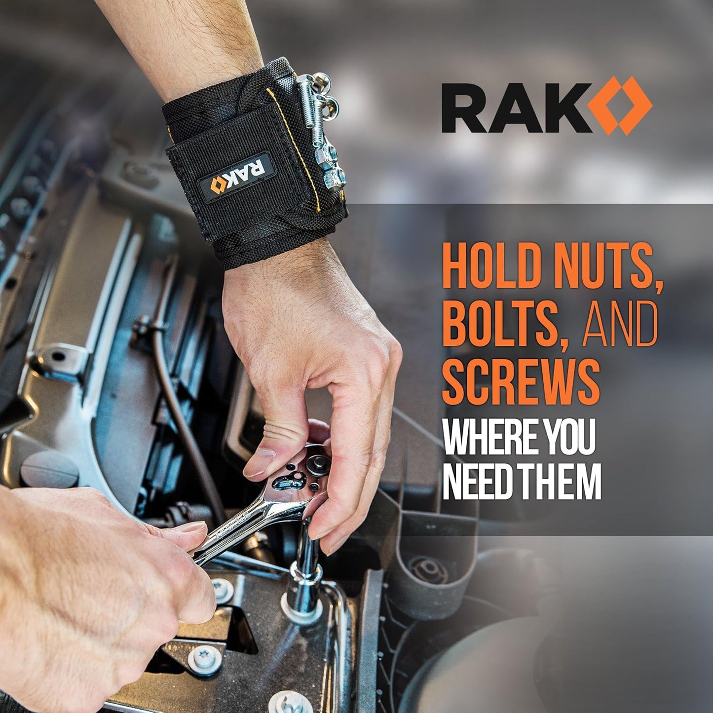 RAK Magnetic Wristband – Drop-Free Auto Repair Solution, Magnetic Wristband to Prevent Lost Fasteners