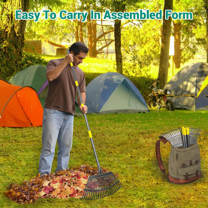 RakePro Parent-and-Child Rake Bundle – Tool-Free Assembly and Reusable Bag for Side Yard Duty