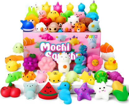 random 25 unique animal and fruit mochi designs per pack