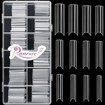 Ranrose 10-Size Half Cover Nail Tips – Therapeutic Nail Art Practice for Beginners Building Skills in a Relaxing Home Environment