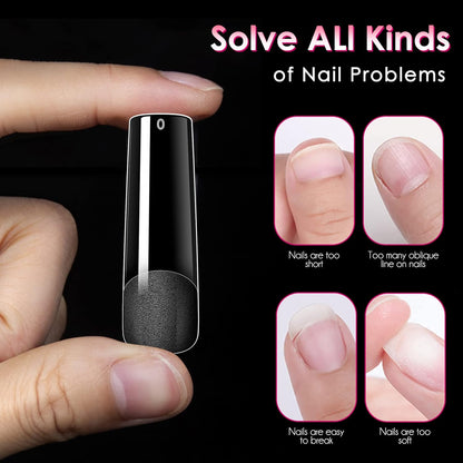 Ranrose 10-Size Half Cover Nail Tips – Therapeutic Nail Art Practice for Beginners Building Skills in a Relaxing Home Environment