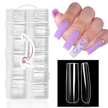 Ranrose 10-Size Half Cover Nail Tips – Therapeutic Nail Art Practice for Beginners Building Skills in a Relaxing Home Environment