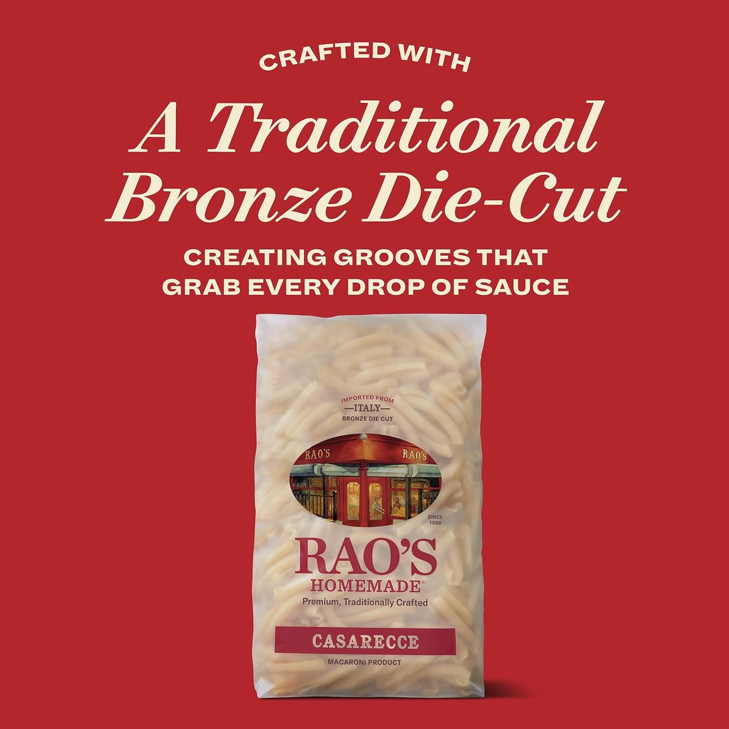 Rao's Homemade Casarecce Dry Pasta, Imported from Italy with House-Milled Semolina, Restaurant-Quality Ingredient for Fine Dining at Home