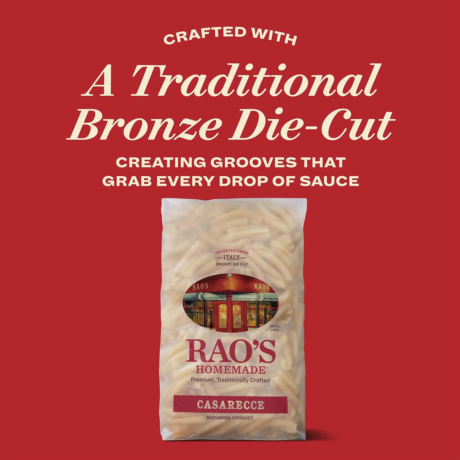 Rao's Homemade Casarecce Dry Pasta, Imported from Italy with House-Milled Semolina, Restaurant-Quality Ingredient for Fine Dining at Home