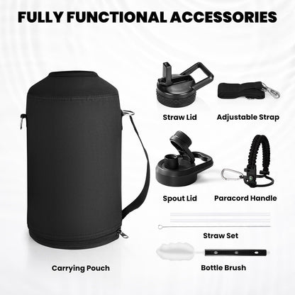 RAYMYLO Triple-Wall 128 oz Motivational Water Bottle – Stay Hydrated Through Every Workout and Recovery Day