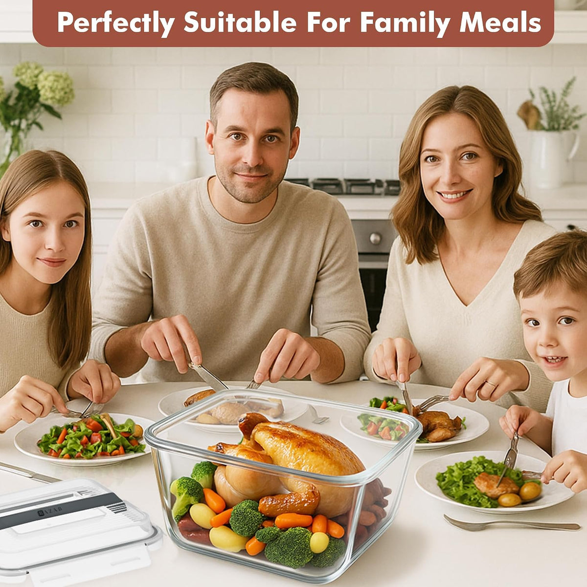 Razab 132oz Multi-Function Glass Container – Effortless Design for Restraint-Focused Kitchens