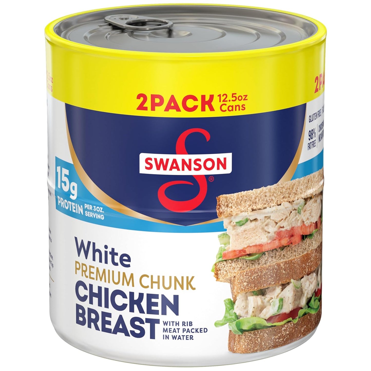 ready-to-eat, fully cooked white chicken chunks packed in water