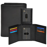 Real Leather Mens Trifold Wallet - High-End Executive Gift, Handmade Premium Leather in 21 Refined Finishes