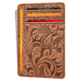 SlimPocket Premium Leather Wallet – Elegant Gift for Executives, RFID Card Holder in Cognac