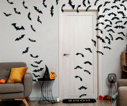 realistic 3d bat silhouette measuring 8.5"l x 2.6"w each