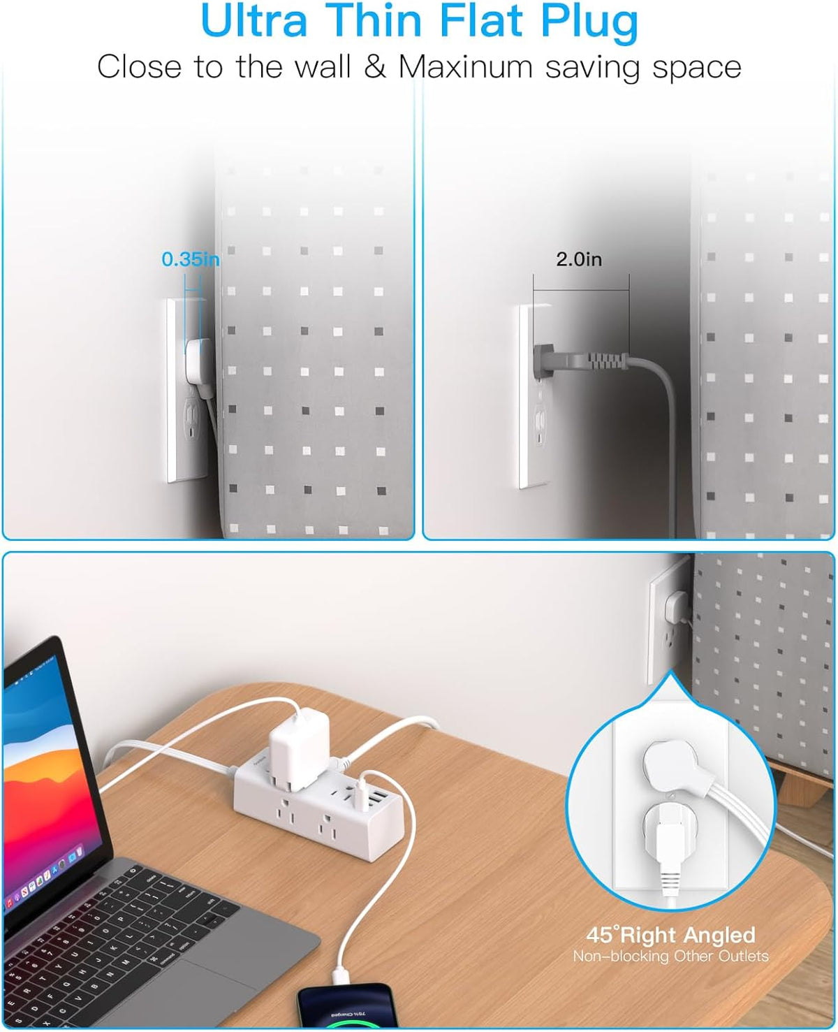 rear mounting holes for secure wall or under-desk installation