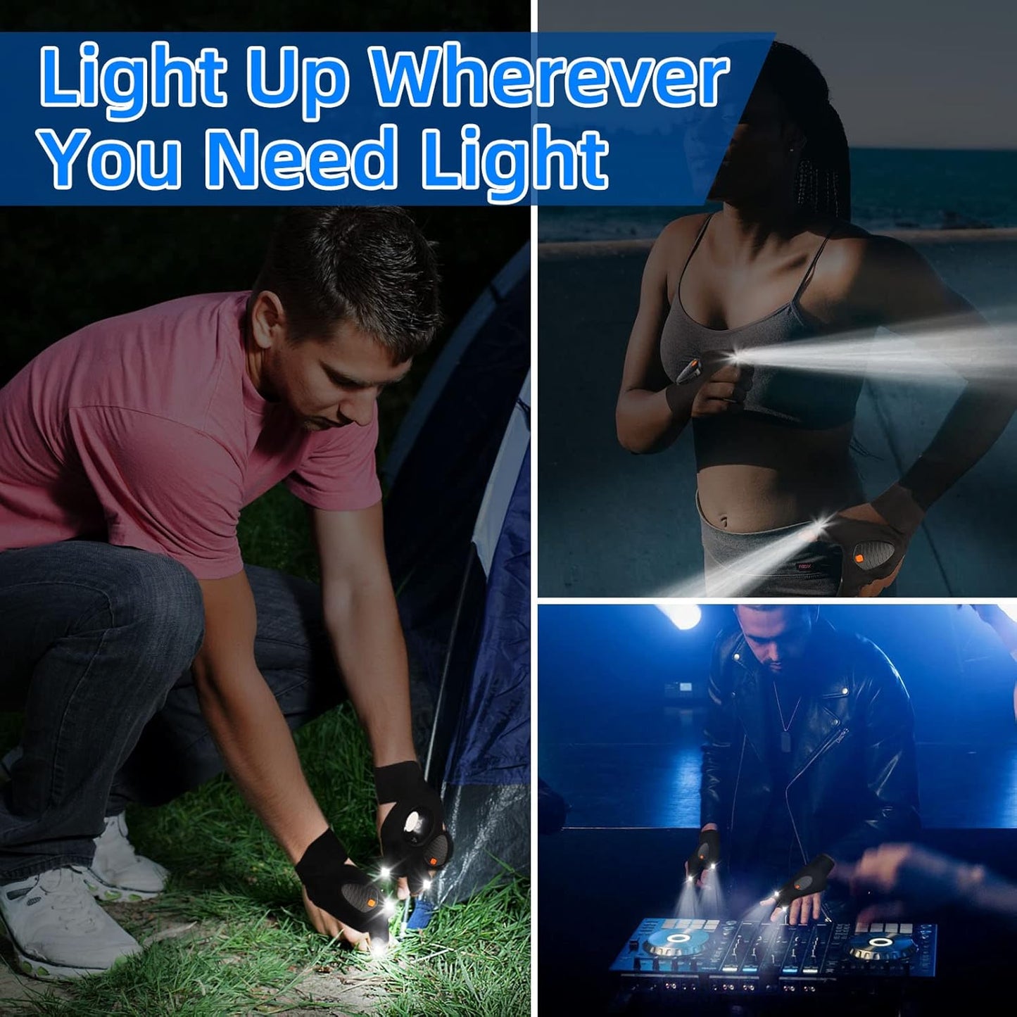 Rechargeable Glove Lights – Cool Stocking Stuffer Gift for Husband, Dad, and Boyfriend on Christmas