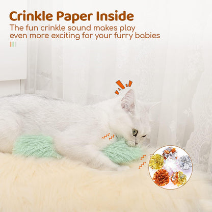 rectangular kicker shape (8"l x 2.1"w) sized for cats to hold, bite, and bunny-kick