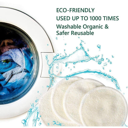 recyclable packaging and included mesh cotton storage/wash bag