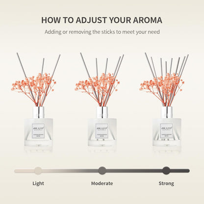 Reed Diffuser Set – Christmas Gift Idea for Mom, Flameless Home Fragrance with Real Flower Topper Accent