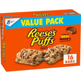 Reese's Puffs Cereal Bars – Lunchbox Snack Pack for School Kids, 16 ct Individually Wrapped Peanut Butter Treats