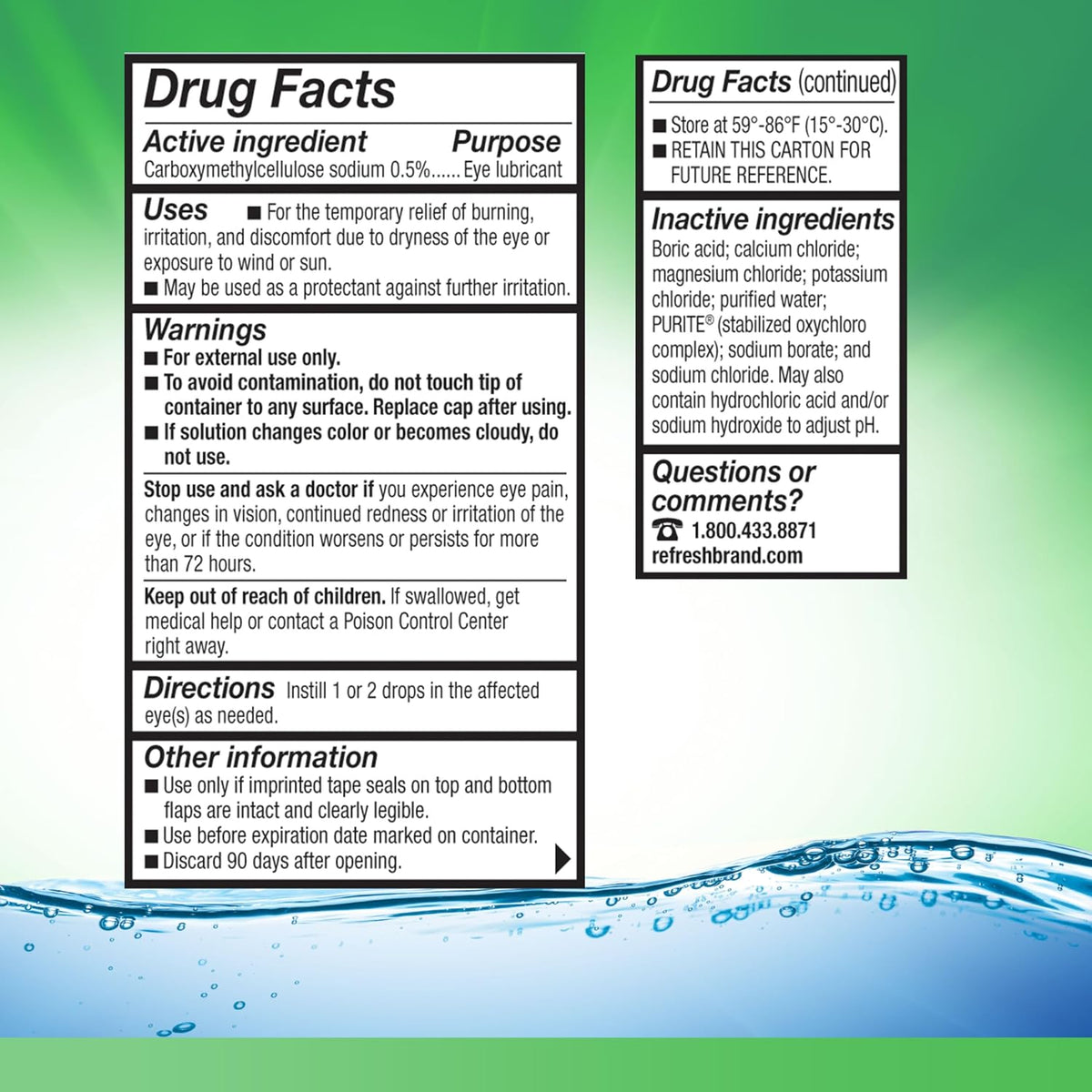 Refresh Tears Eye Drops for Office Desk Screen Fatigue, Long-Lasting Hydration for Workday Focus, 30 mL Pack of 2
