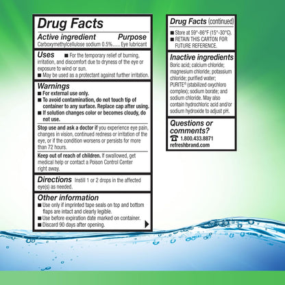 Refresh Tears Eye Drops for Office Desk Screen Fatigue, Long-Lasting Hydration for Workday Focus, 30 mL Pack of 2