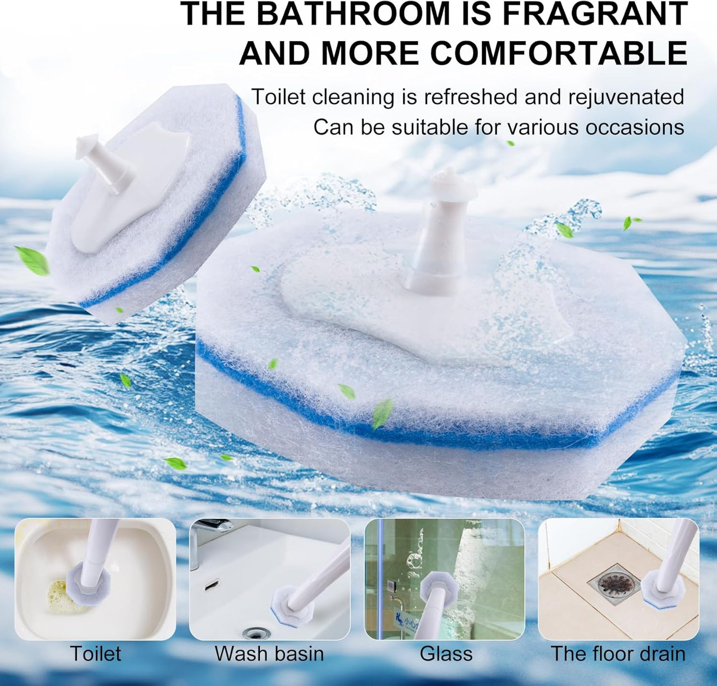 RefreshSupply Fresh-Scent Toilet Wand Refills – Spa-Like Master Bathroom Refresh, 60-Pack Daily Care Pads