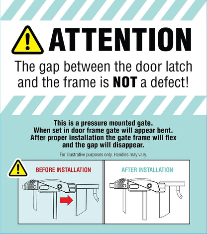 Regalo Baby Gate with Door – Pressure Mounted Stair Barrier for Babies, Toddlers and Small Dogs, Tool-Free Doorway Safety Gate