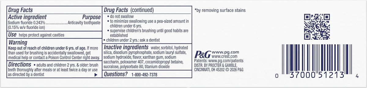 regular paste form packaged in 2.4oz squeeze tubes