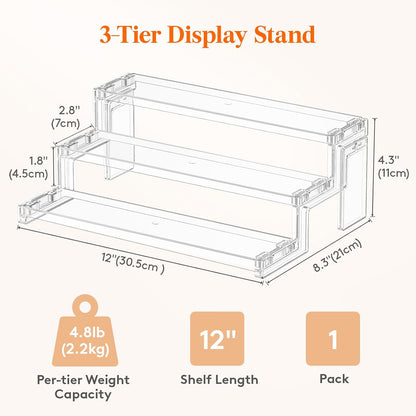 reinforced edge construction supporting up to 4.8 lb (2.2 kg) per tier