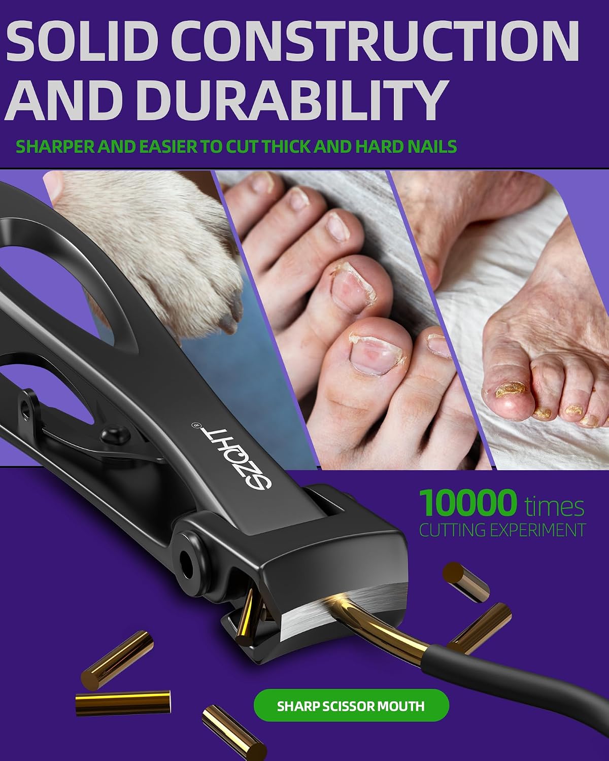 reinforced handle engineered for extra pressing strength on thick nails