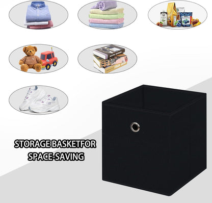 reinforced metal grommet pull handles on the front for easy extraction from high shelves