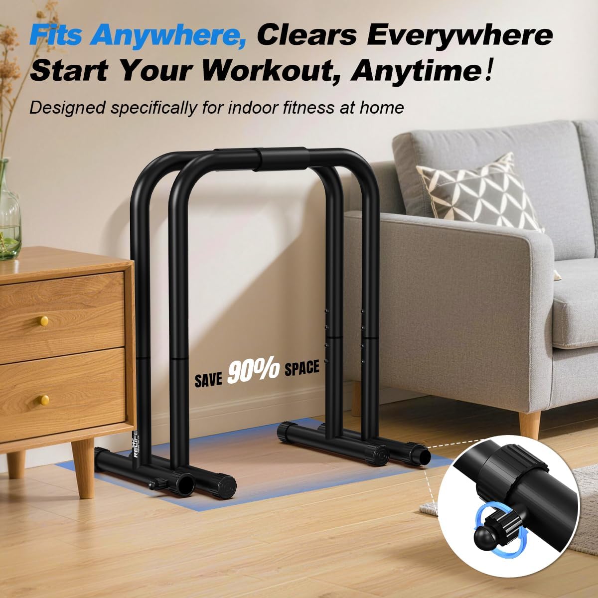 RELIFE REBUILD YOUR LIFE Clean-Design Calisthenics Bars for Less-Is-More Garage Gym Corner