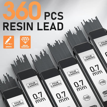 resin-and-graphite lead core engineered for reduced breakage