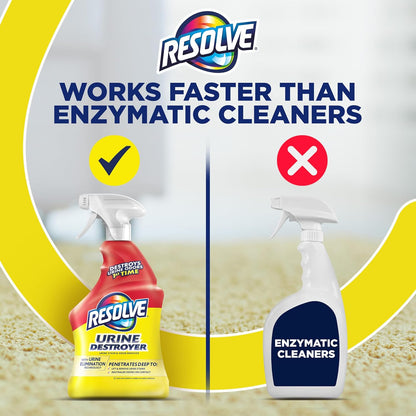 Resolve Urine Destroyer Spray – Lemon-Scent Pet Stain Remover for Cozy Carpets and Statement Rugs, 32 Fl Oz