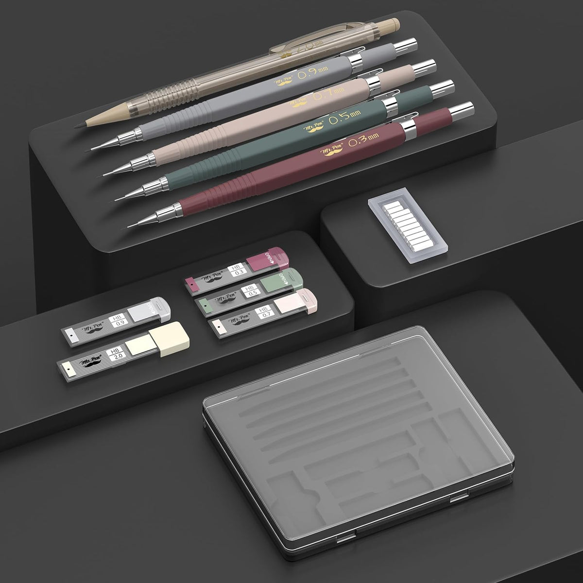 retractable closure and well-balanced plastic body for controlled writing