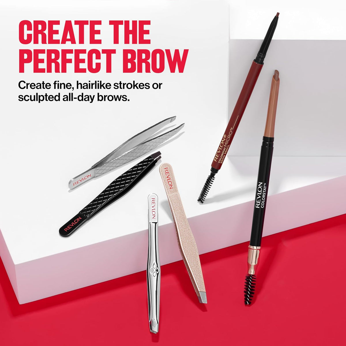 Revlon Expert Slant Tip Tweezer – Mindful Nightly Grooming Companion, Slant Tip Precision Plucker