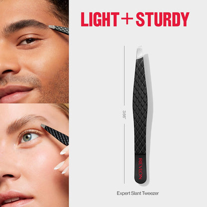 Revlon Expert Slant Tip Tweezer – Mindful Nightly Grooming Companion, Slant Tip Precision Plucker