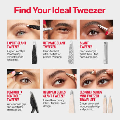 Revlon Expert Slant Tip Tweezer – Mindful Nightly Grooming Companion, Slant Tip Precision Plucker