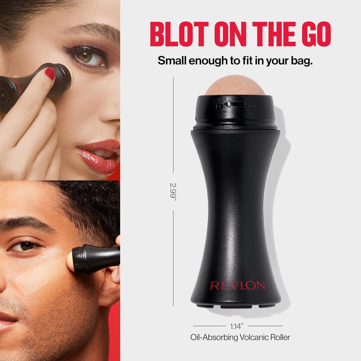 Revlon Volcanic Face Roller – Thoughtful Birthday Gift for Her, Travel-Friendly Shine Control