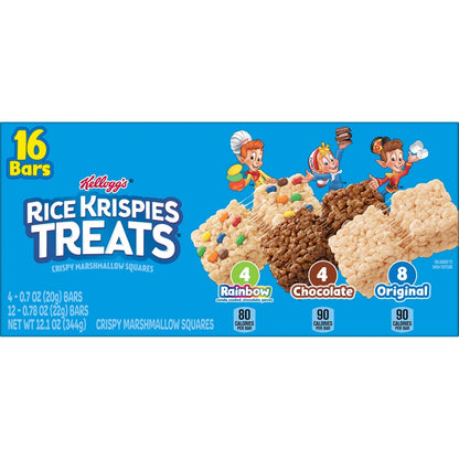 Rice Krispies Treats Marshmallow Bars – Desk Drawer Snack for Office Breaks, Variety Pack 16ct