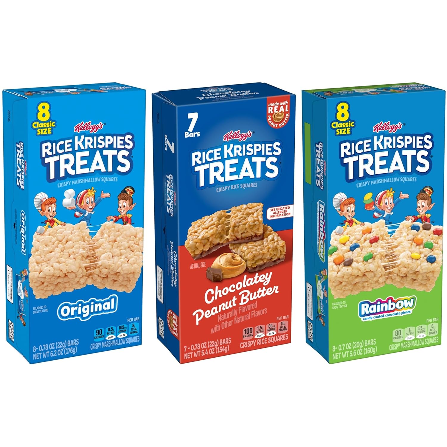 Rice Krispies Treats Marshmallow Squares Bulk Snack Pack for Kids Lunchboxes Backpacks and Playdates
