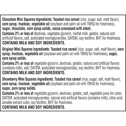 Rice Krispies Treats Mini Marshmallow Squares – Kids Lunch Box Snack Variety Pack, 52 Individually Wrapped Bars