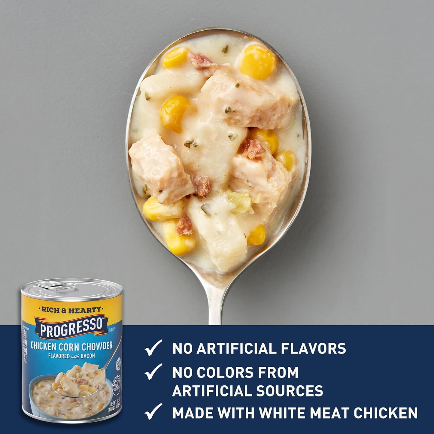 rich and hearty chicken corn chowder with bacon flavor and creamy broth