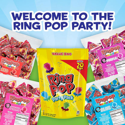 Ring Pop Candy Bulk – Sealed Single-Serve Hard Candy Rings to Keep Hands Clean and Prevent Cross-Contamination